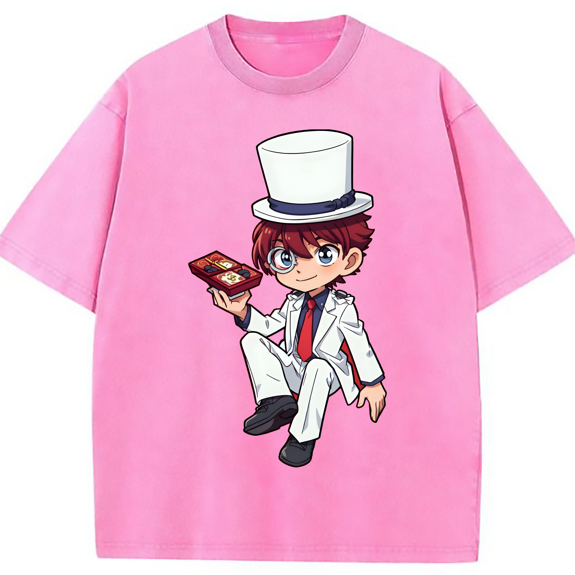 （画像用） 名探偵コナン くろば かいと Detective Conan Kuroba Kaito 綿100% ヴィンテージ風 半袖Tシャツ（フロントプリント）